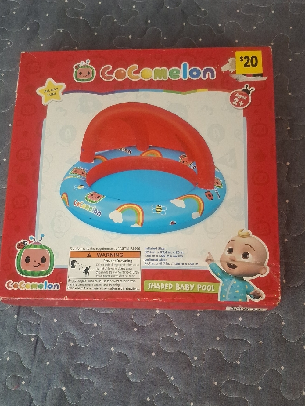 CoComelon Blue & Red Shaded Baby Pool NEW